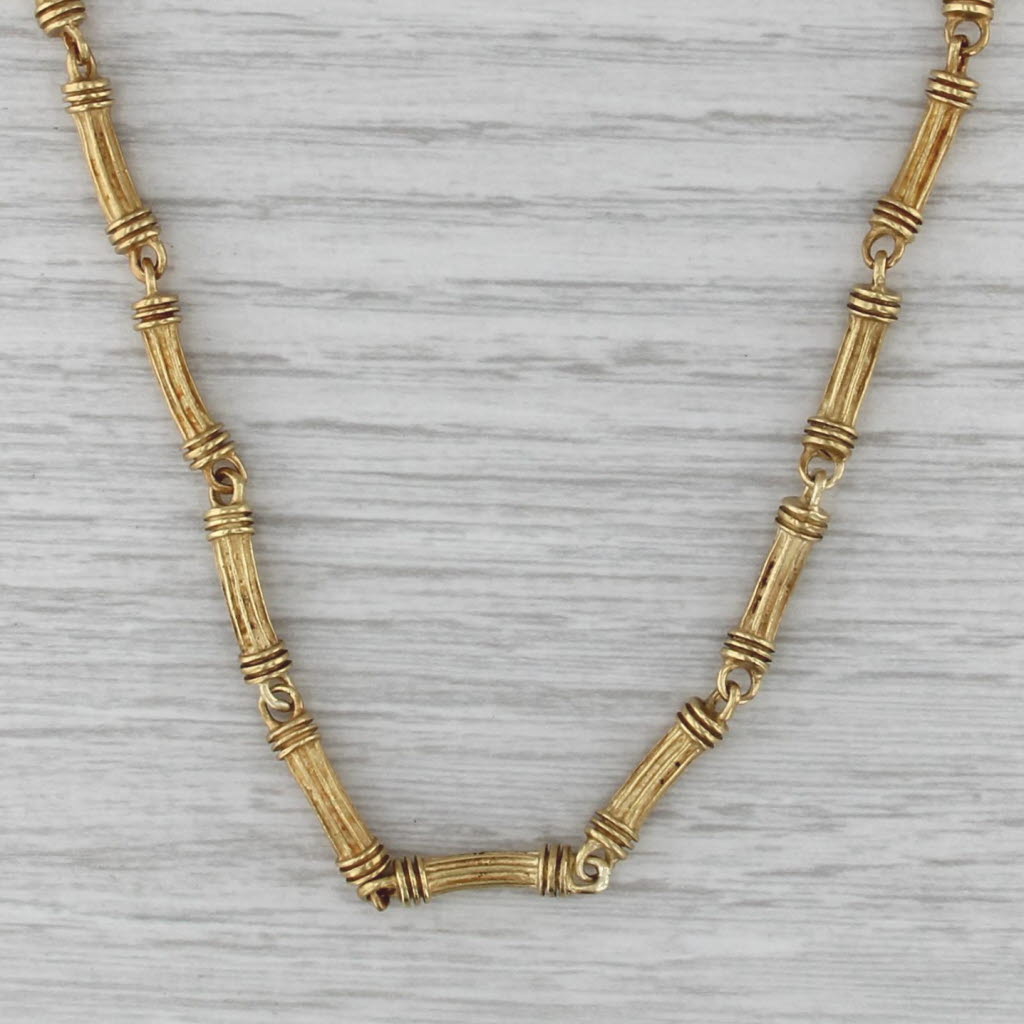 Slane & Slane Bar Link Necklace 18k Yellow Gold 14.5
