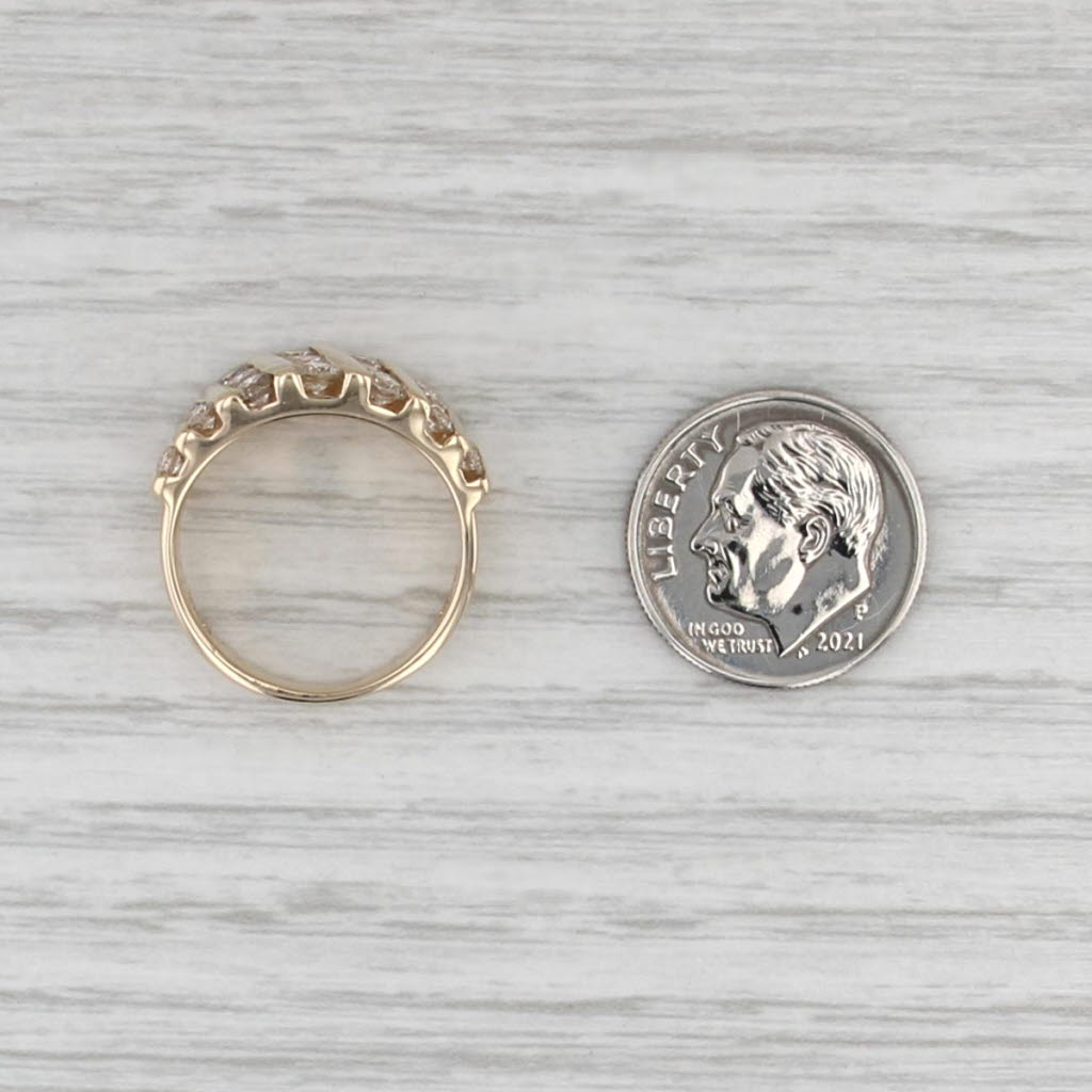 1.40ctw Diamond Rows Ring 14k Yellow Gold Size 5.75