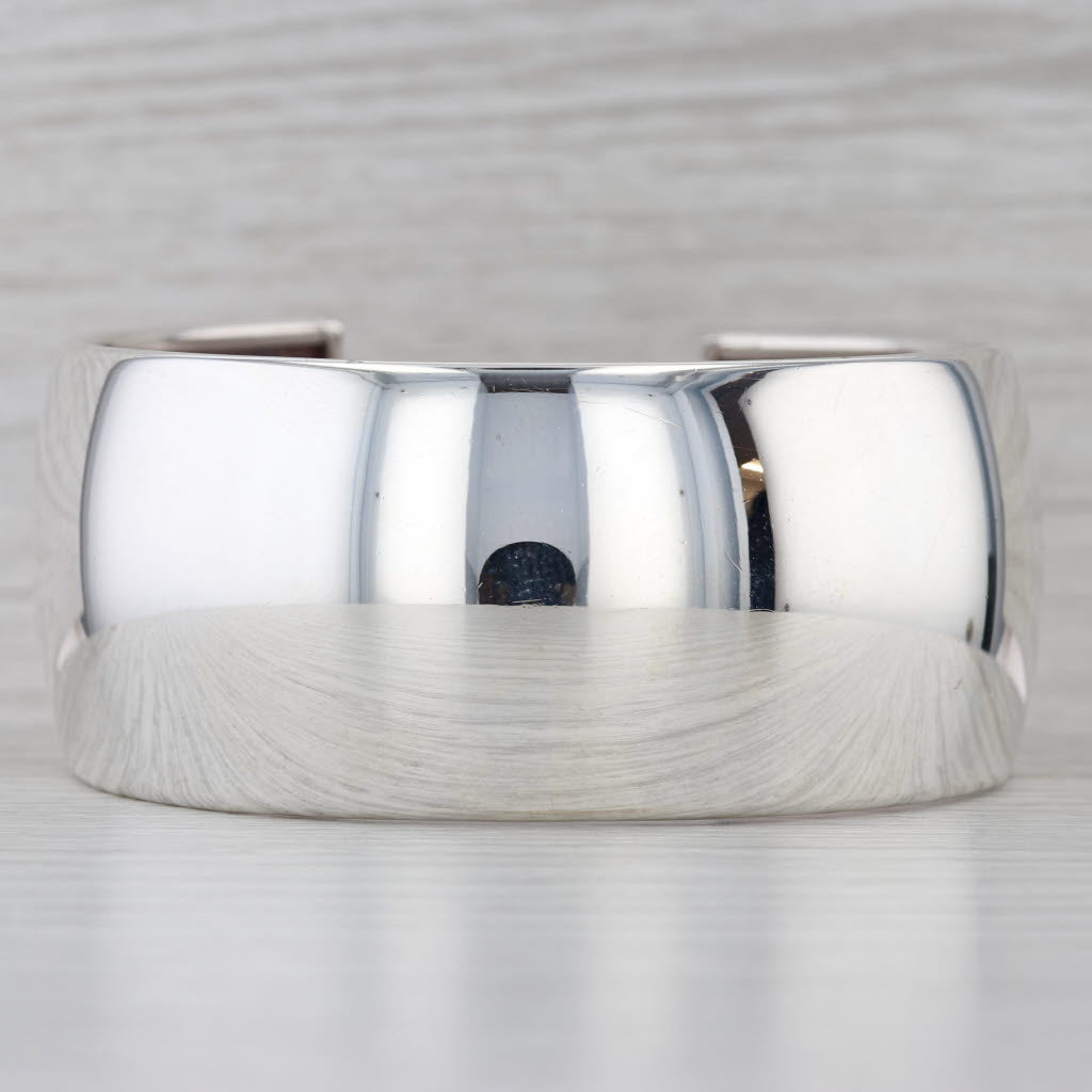 Chunky Cuff Bracelet Sterling Silver Italian 7" 28.5mm Statement
