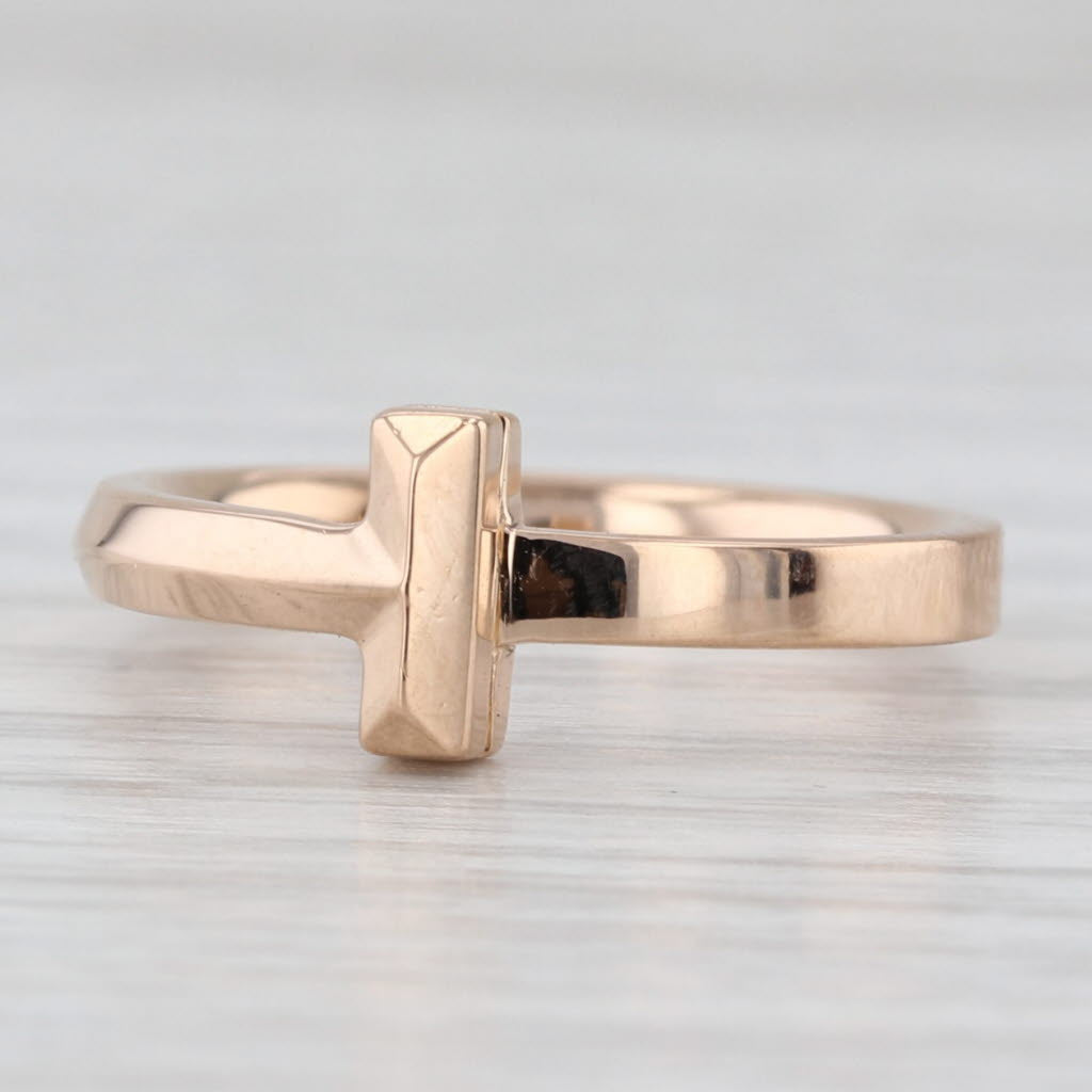 Light Gray Tiffany & Co T1 Ring 18k Yellow Gold Size 5.5 Designer Band