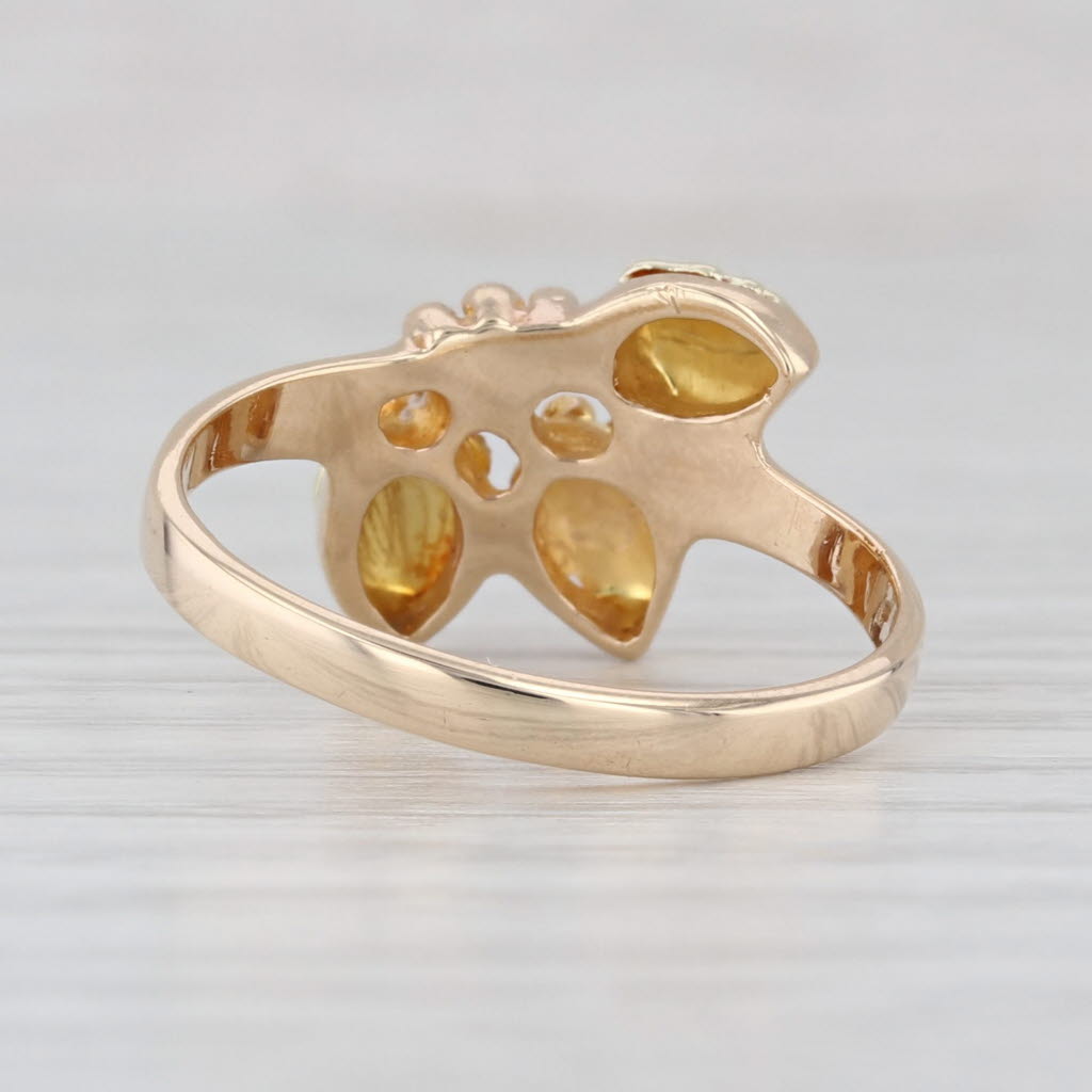 Landstorms Black Hills Gold Leaves Ring 10k Yellow Rose Green Gold Siz