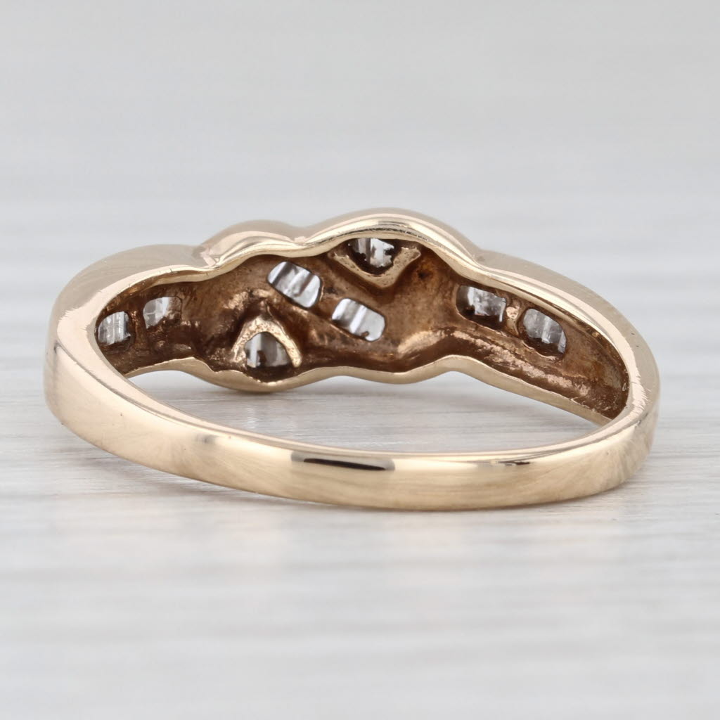Light Gray 0.35ctw Diamond Knot Ring 10k Yellow Gold Size 7.25
