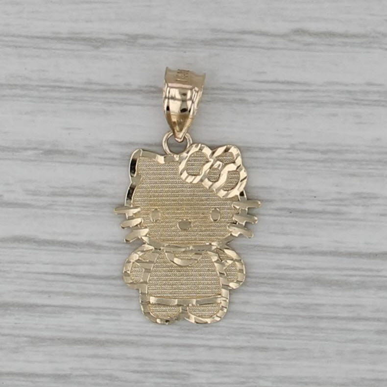 Hello Kitty Pendant 14k Yellow Gold Cartoon Cat
