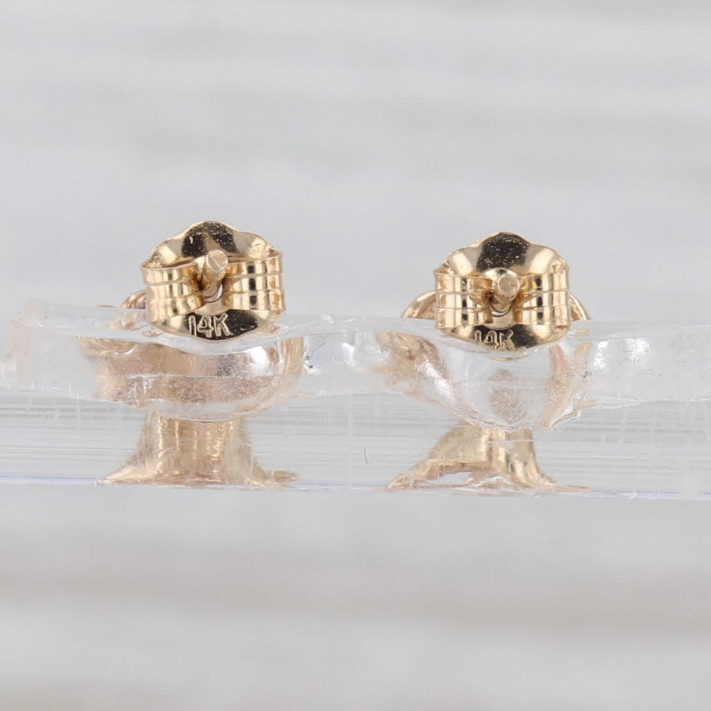 Small Diamond Knot Pretzle Heart Stud Earrings 14k Yellow Gold Studs