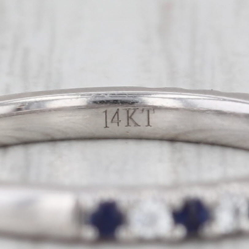 Vera Wang Love 0.34ctw Sapphire Diamond Band 14k Gold Stackable Wedding Ring