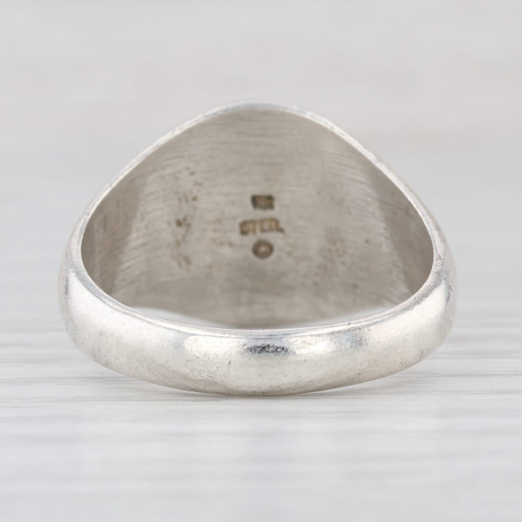 Vintage Green Abalone Ring Sterling Silver Size 12.75 Native American Wheeler