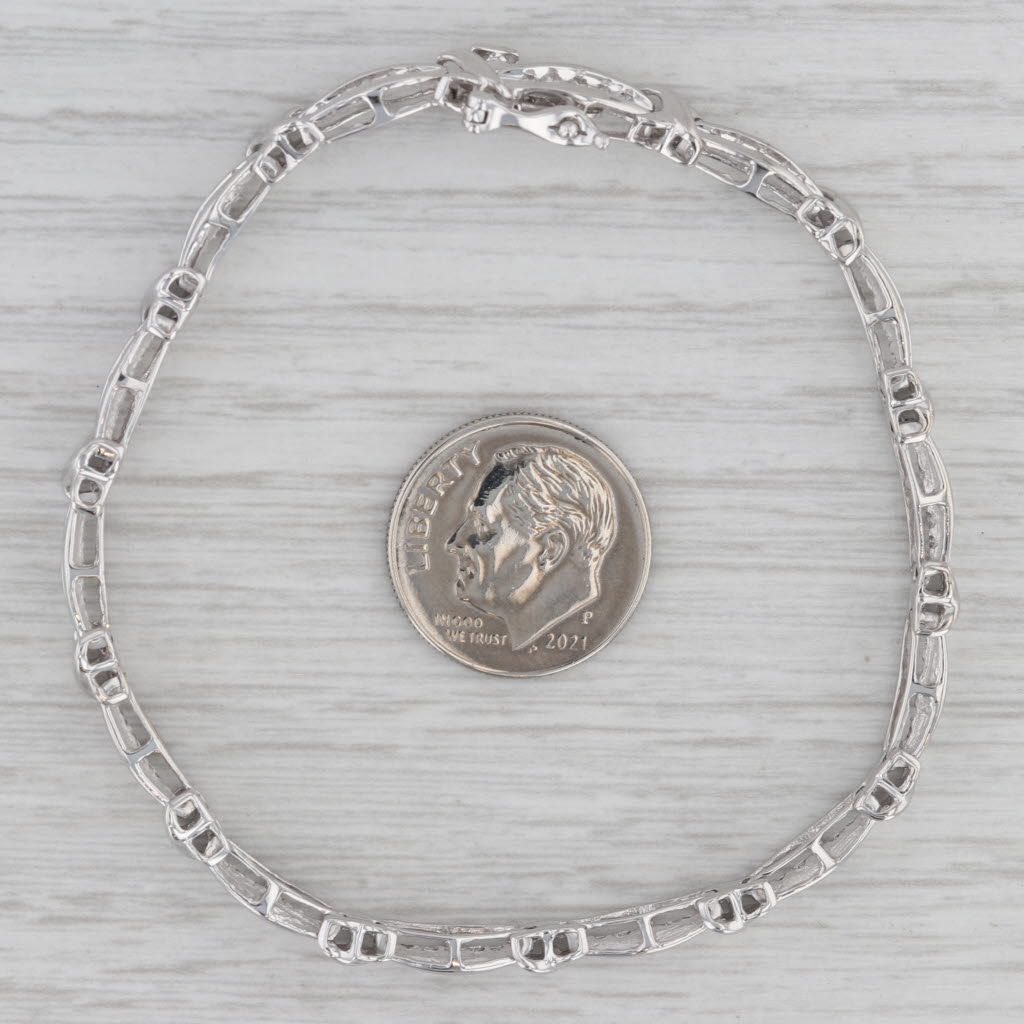 Gray 0.75ctw Diamond Tennis Bracelet 10k White Gold 6.75" 4.6mm