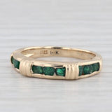 0.60ctw Emerald Band 14k Yellow Gold Size 7 Wedding Stackable Ring