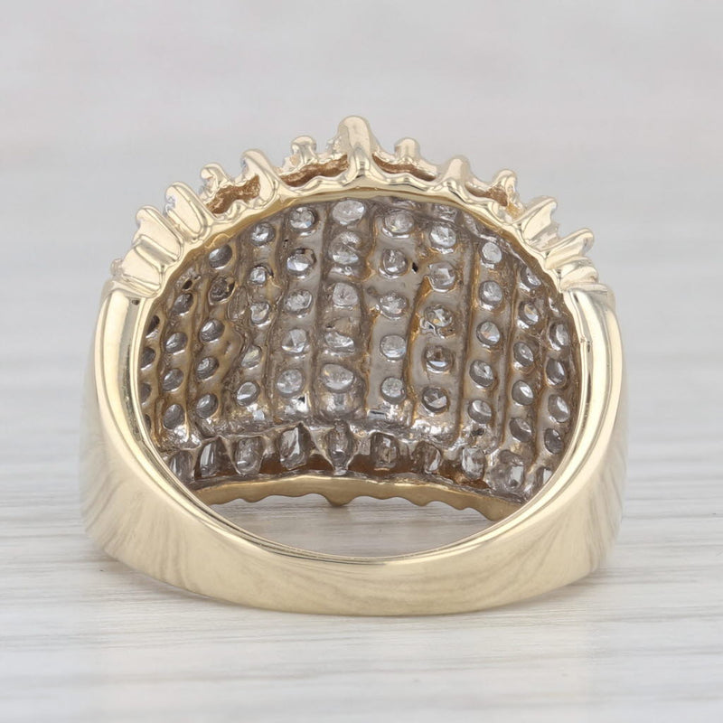 0.80ctw Diamond Cluster Ring 10k Yellow Gold Size 7 Cocktail