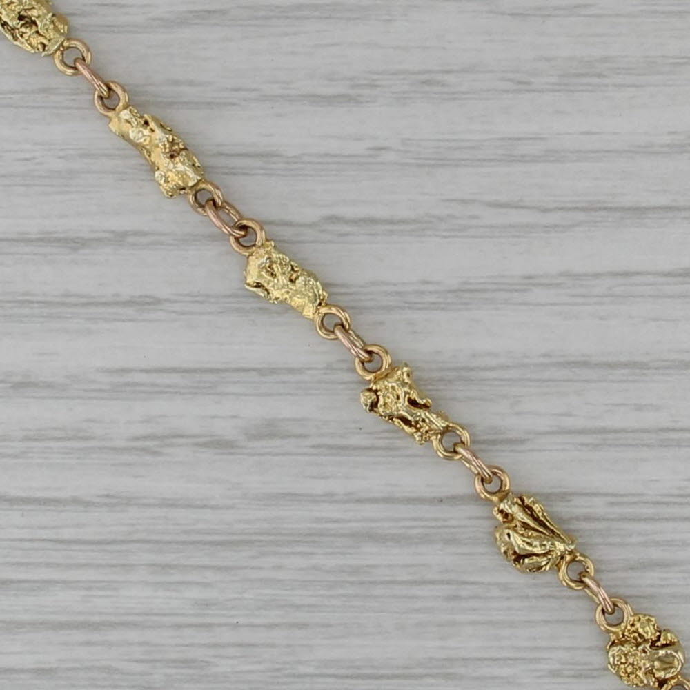 7" Nugget Cable Chain Bracelet 14k -20k Yellow Gold