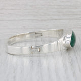 Gray Green Imitation Malachite Resin Bangle Bracelet Sterling Silver Taxco Mexico 7"