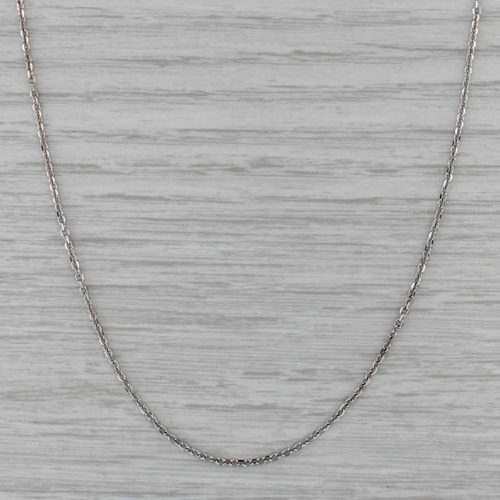 18" 1mm Cable Chain Necklace 14k White Gold