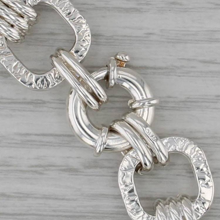 Cable Chain Statement Bracelet Sterling Silver 7" 17mm 925