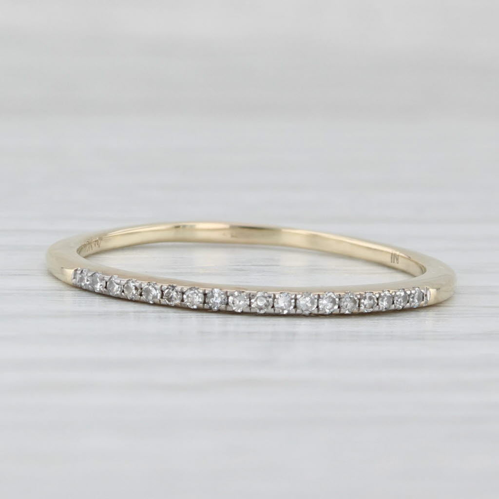 Light Gray Diamond Wedding Band 10k Yellow Gold Size 8 Stackable Ring