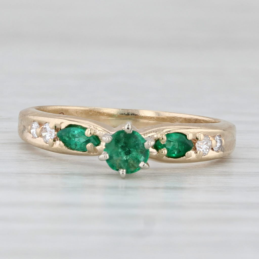 Light Gray 0.27ctw Emerald Diamond Ring 14k Yellow Gold Size 5 Engagement