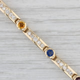 Gray 4ctw Gemstone Bracelet 14k Yellow Gold Diamond Ruby Sapphire 7.5"