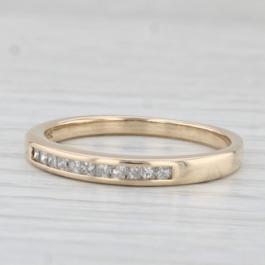 Light Gray 0.32ctw Diamond Wedding Band 10k Yellow Gold Size 9 Stackable Anniversary Ring