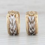 Light Gray Hoop Earring Enhancers 14k Yellow White Gold 2-Toned Jackets for Studs