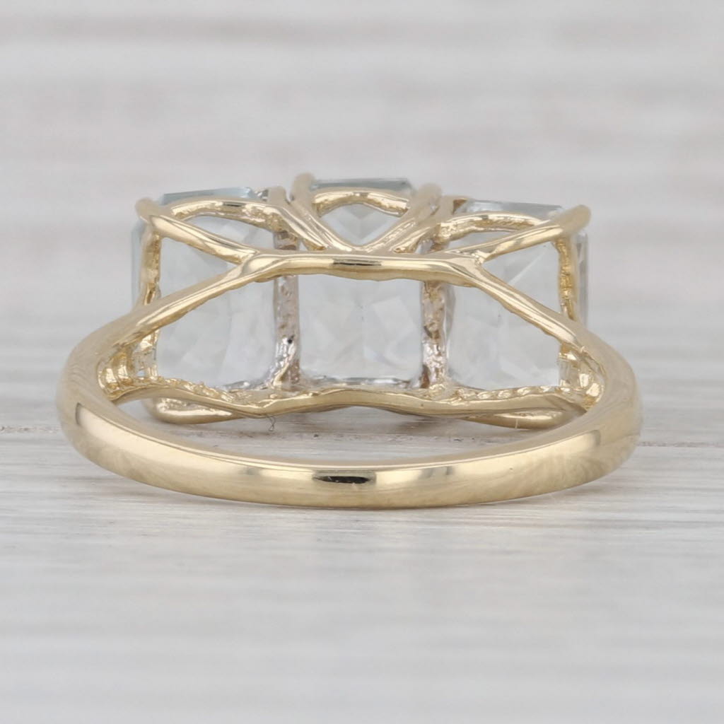 2.59ctw Aquamarine 3-Stone Ring 14k Yellow Gold Size 5.5