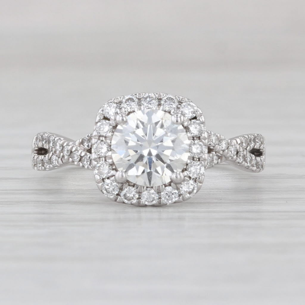 1.44ctw Lab Created Diamond Halo Engagement Ring 14k White Gold Size 6.75 GSI