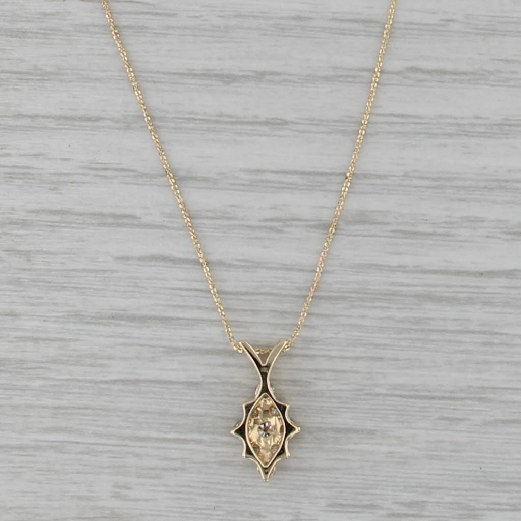 0.40ctw Diamond Cluster Pendant Necklace 14k Yellow Gold 21" S-Link Chain