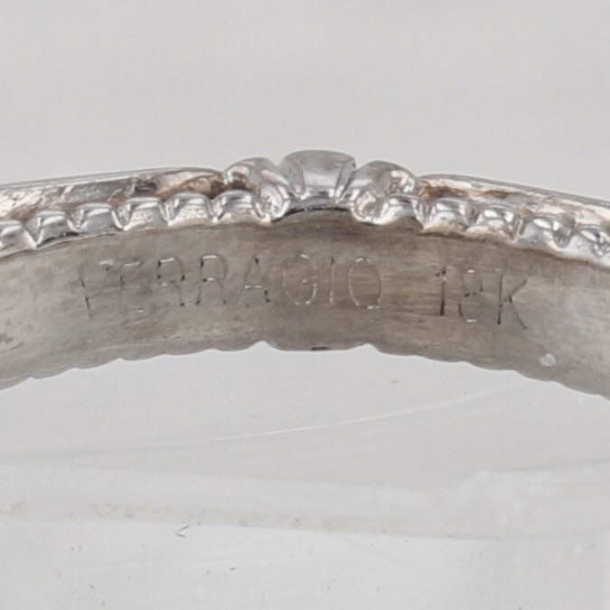 Veraggio 1.47ctw Diamond Halo Engagement Ring w/ Box GIA 18k White Gold Filigree