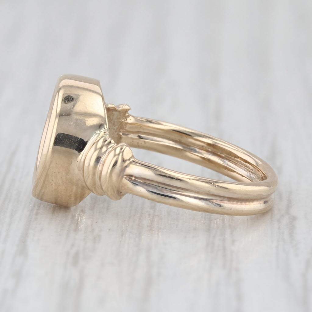 Reproduction Ancient Coin Ring 14k Yellow Gold Silver Size 6.75