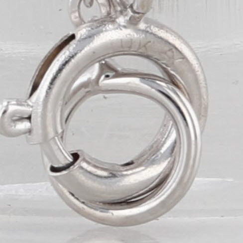 14k 16.25" 1.1mm Cable Chain Necklace White Gold