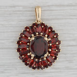 5.75ctw Garnet Flower Pendant 10k Yellow Gold