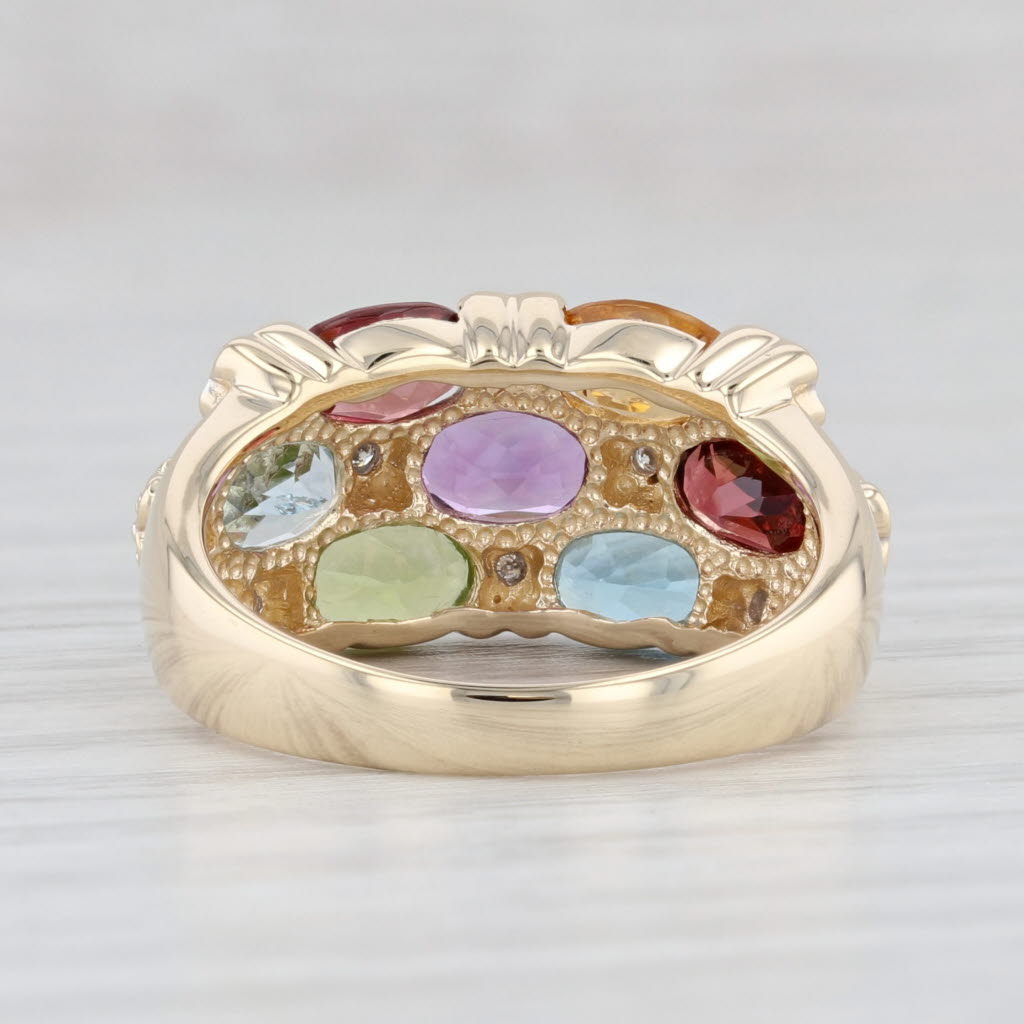 Light Gray 3.50ctw Gemstone Ring 14k Gold Topaz Garnet Peridot Tourmaline Amethyst Citrine