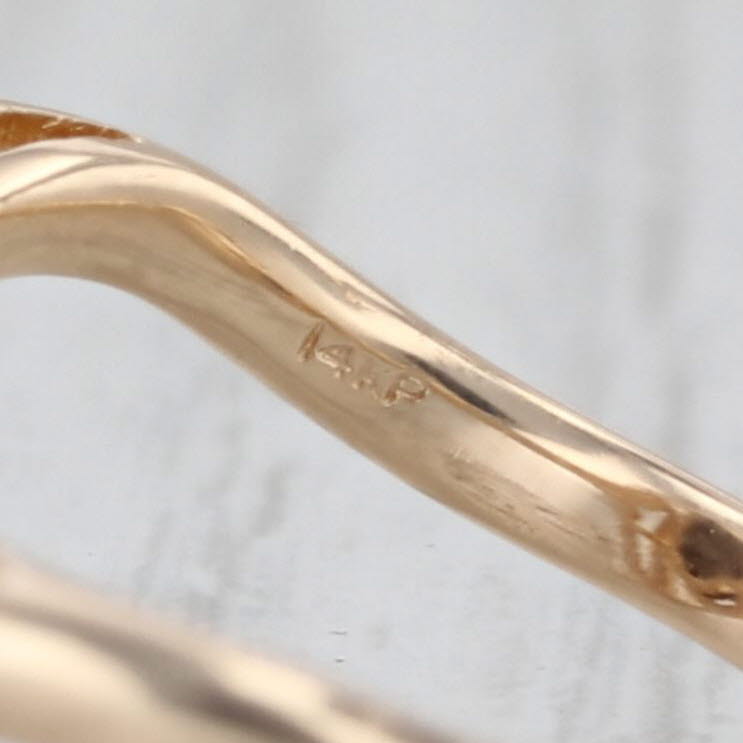 Baroque Oval Blue Green Opal Doublet Ring 14k Yellow Gold Diamond Accents Sz 7