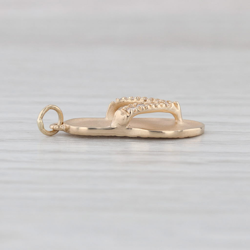Na Hoku Flip Flop Pendant 14k Yellow Gold Hawaiian Charm