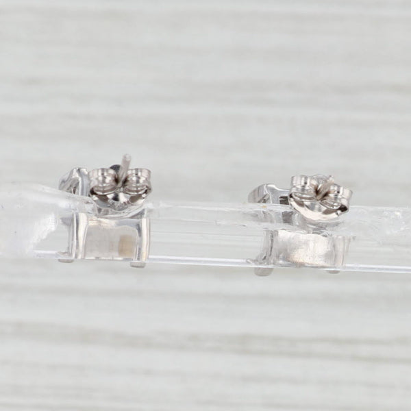 Light Gray 0.45ctw Round Diamond Square Stud Earrings 10k White Gold