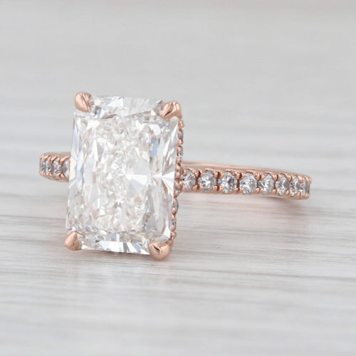 2.87ctw Lab Grown Diamond Engagement Ring 14k Rose Gold Size 3.75 IGI