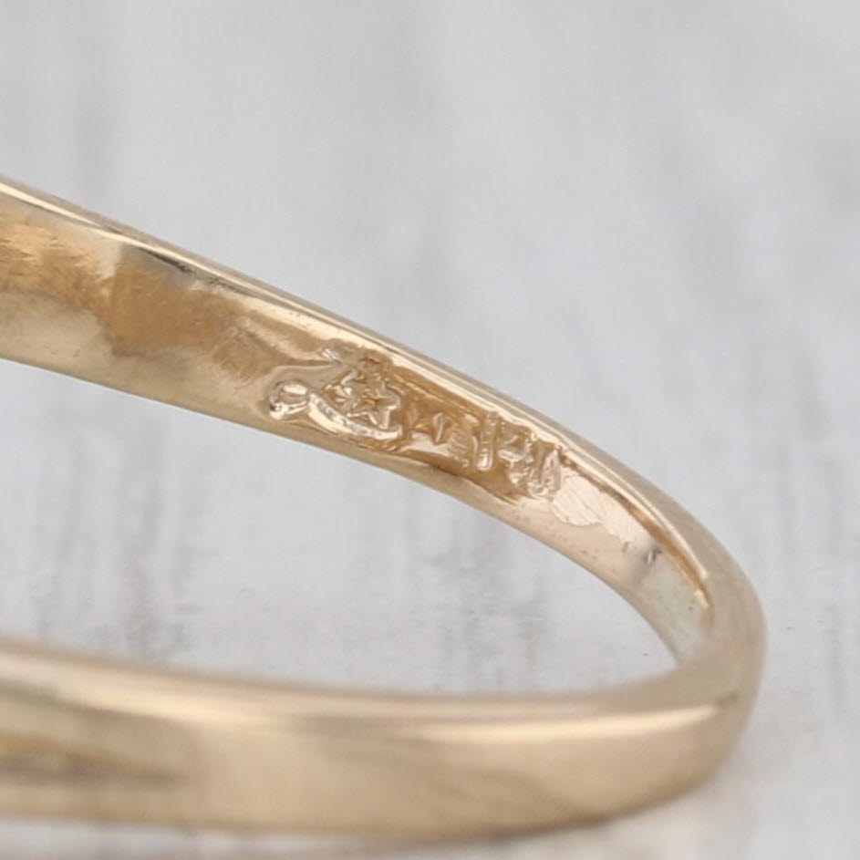 0.65ctw Diamond Flower Bypass Ring 14k Yellow Gold Size 5.5