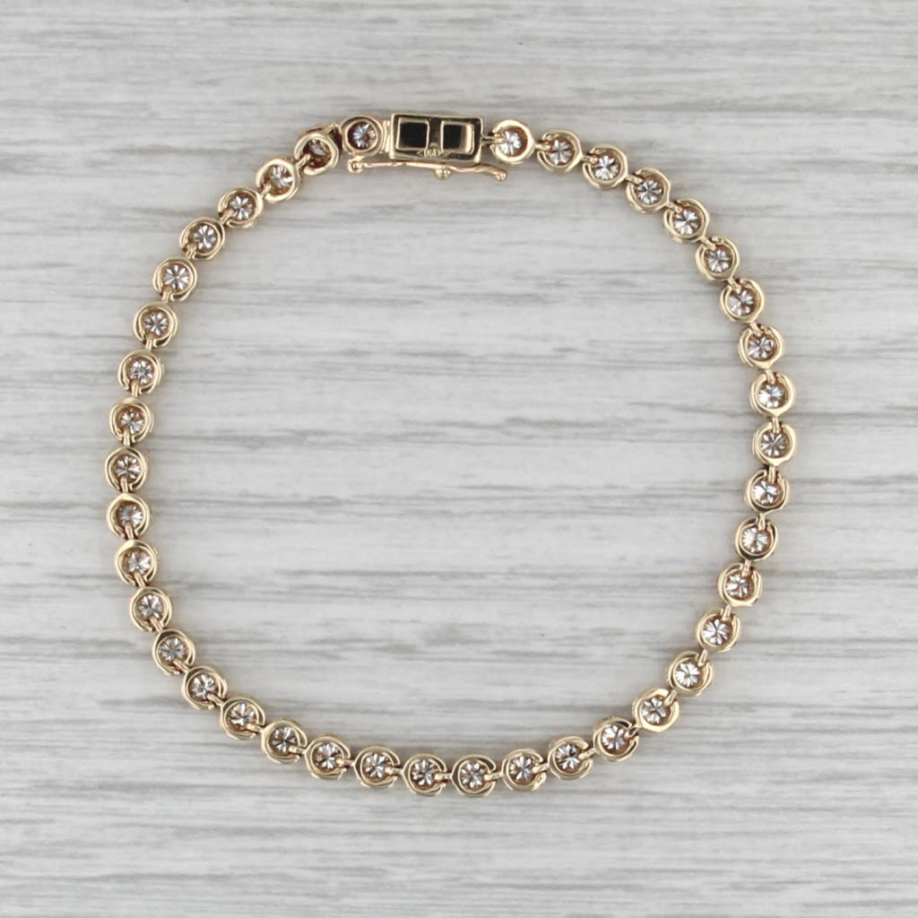 2.50ctw Diamond Tennis Bracelet 14k Yellow Gold 7" 3.8mm