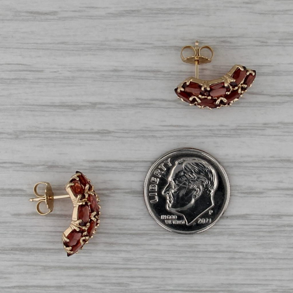 6ctw Garnet Earrings 14k Yellow Gold Drops