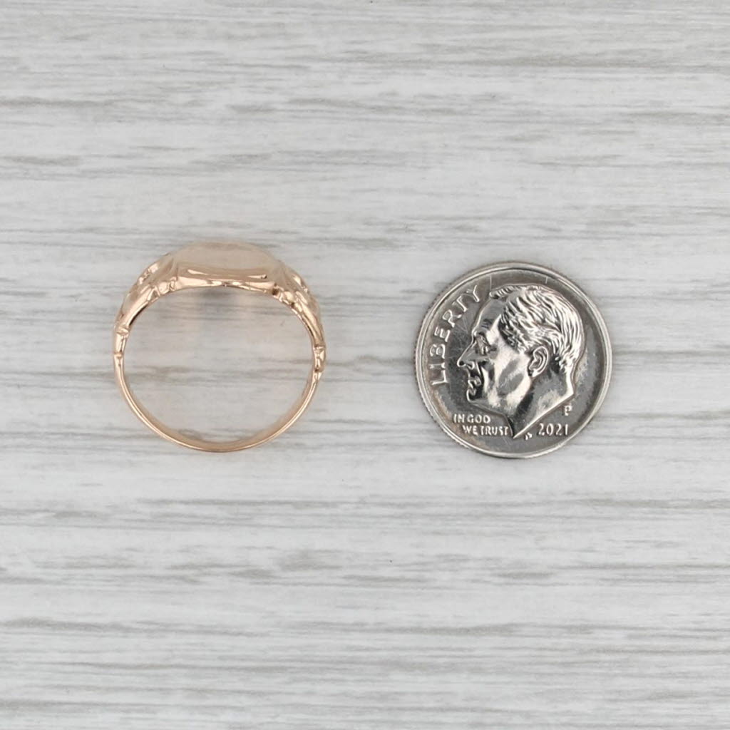 Antique Engravable Signet Ring 10k Yellow Gold Size 5.5