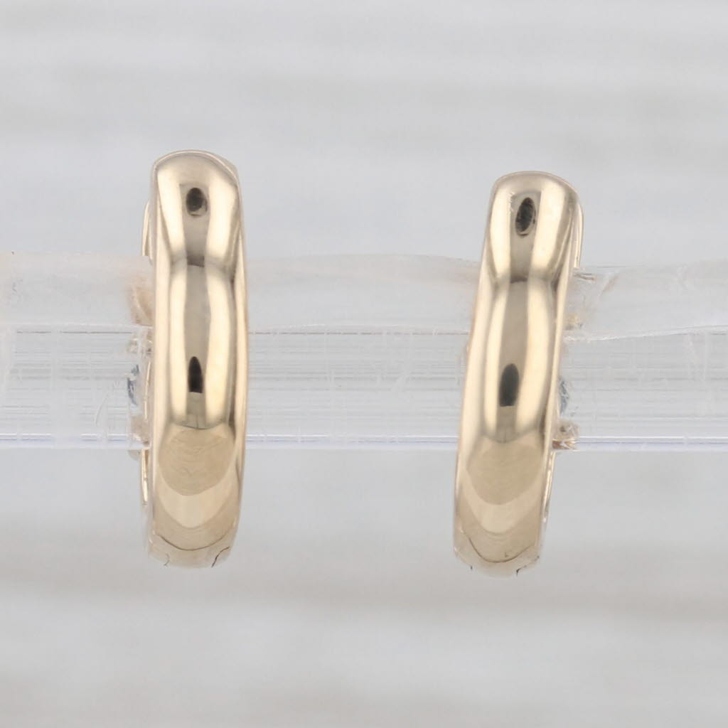 0.30ctw Blue Sapphire Micro Hoop Huggie Earrings 14k Yellow Gold Round Hoops