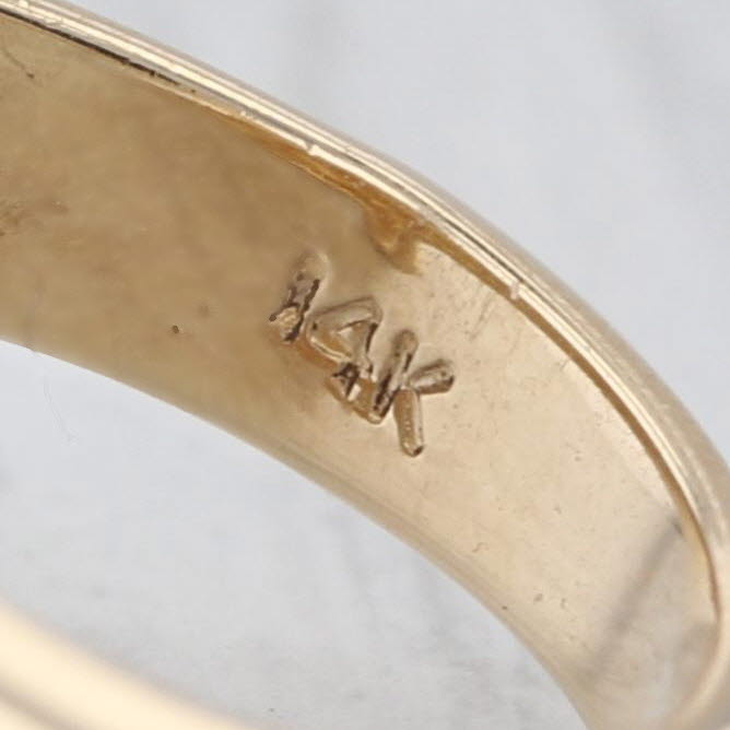 Lab Created Opal Diamond Dolphin Bypass Ring 14k Yellow Gold Size 6.75