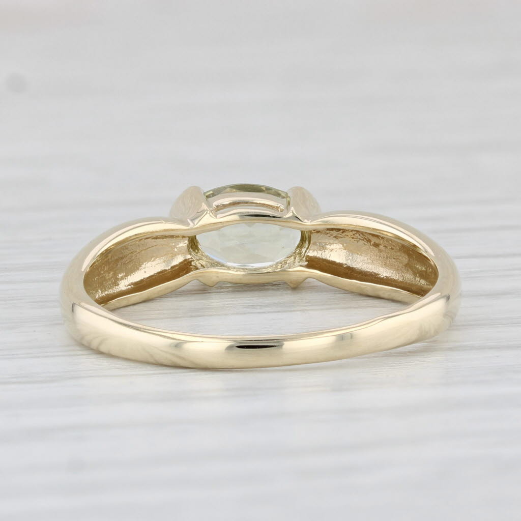 Light Gray 0.80ct Yellow Citrine Ring 10k Yellow Gold Size 8.25 Oval Solitaire