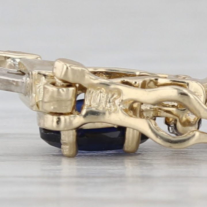 10.94ctw Lab Created Sapphire Diamond Tennis Bracelet 10k Yellow Gold 7" 4.6mm