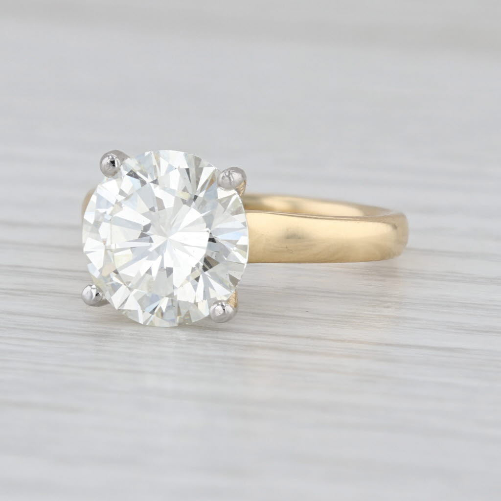 New GIA Round Diamond Solitaire Engagement Ring 18k Gold Platinum Size 6.5