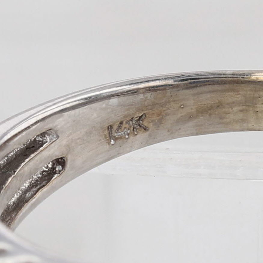 Effy 1.30ctw Blue Sapphire Diamond Ring 14k White Gold Wedding Band Size 8