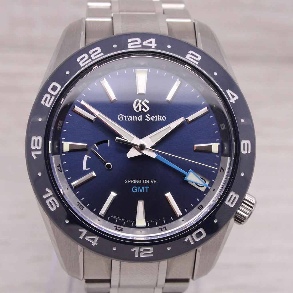 Grand Seiko Spring Drive GMT Mens Steel 40mm Automatic Watch Box Papers SBGE255