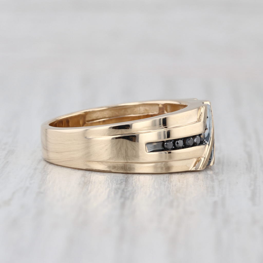 New 0.27ctw Champagne Brown Black Diamond Ring 10k Yellow Gold Size 9.75