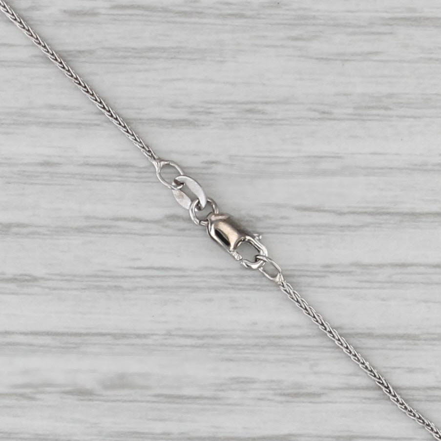 0.45ctw Diamond Journey Pendant Necklace 14k White Gold 18" Wheat Chain