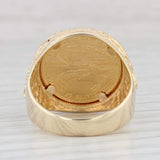 1994 American Eagle Coin Ring 14k 22k Yellow Gold Size 9 Signet 1/10oz