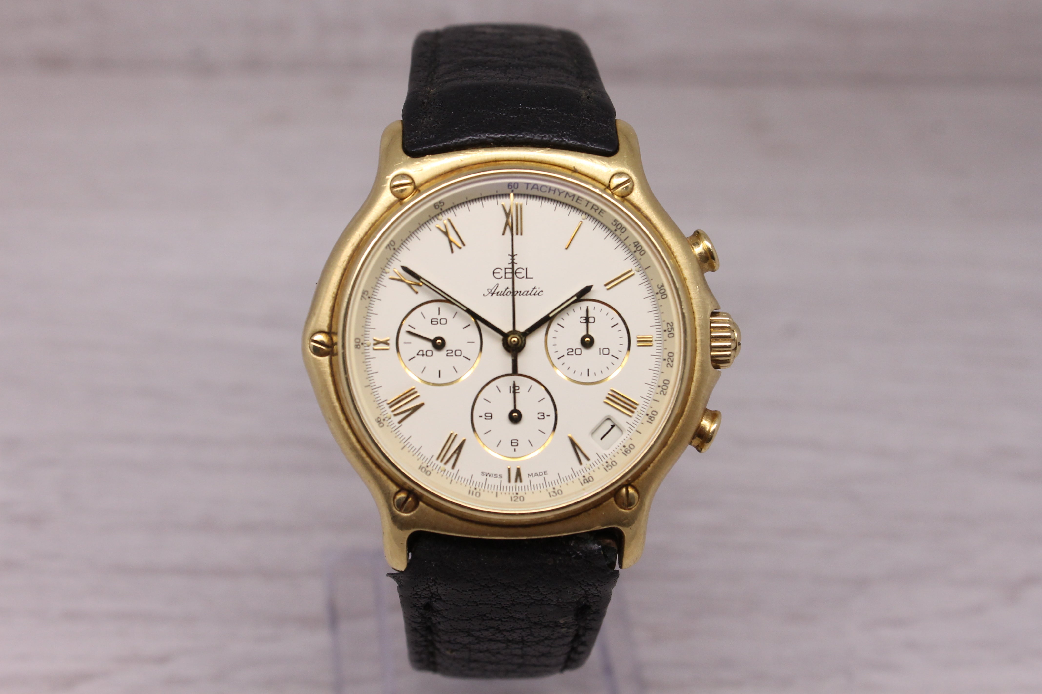 Ebel 1911 18k Gold Mens 38mm Automatic Chronograph Watch El Primero ref.8934901