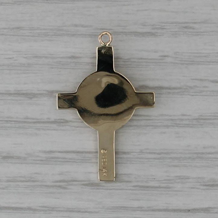 Prayer Hands Cross Pendant 14k Yellow Gold Charm
